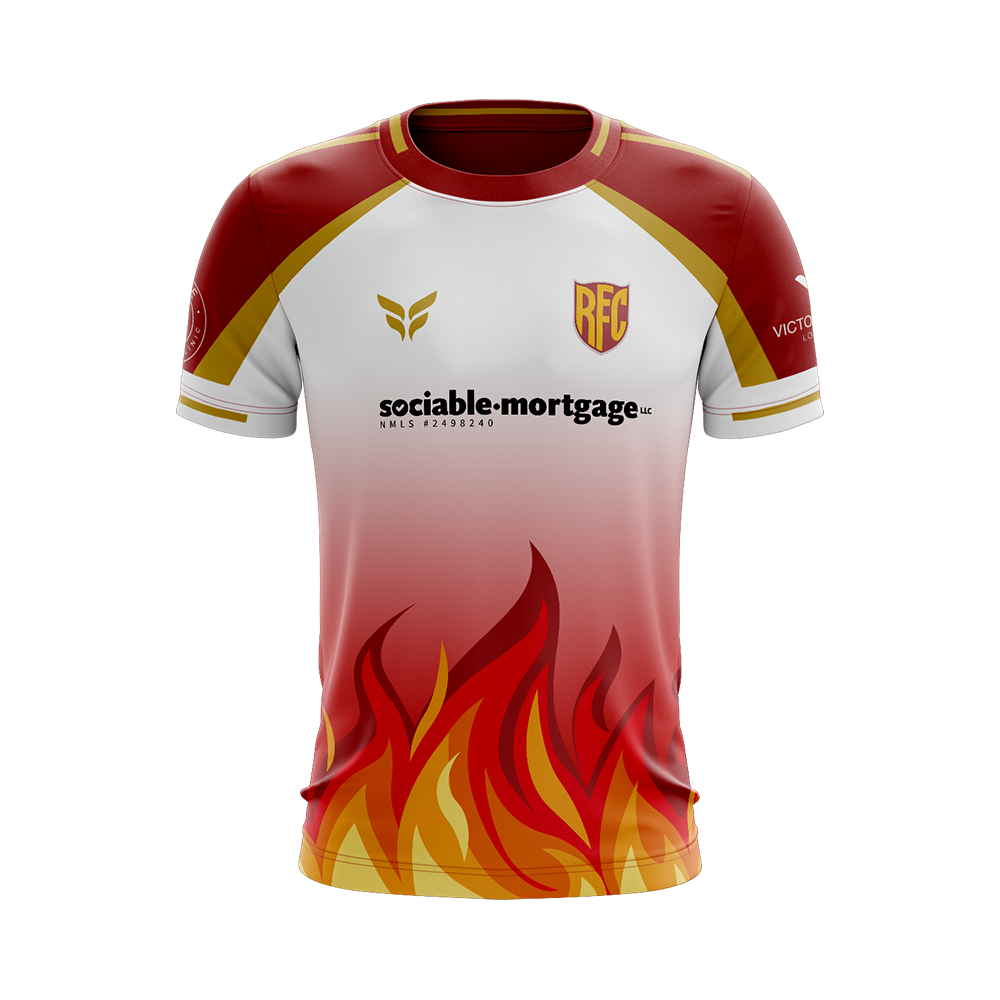 RED FLAMES FIRE GAME JERSEY SS (WHITE)