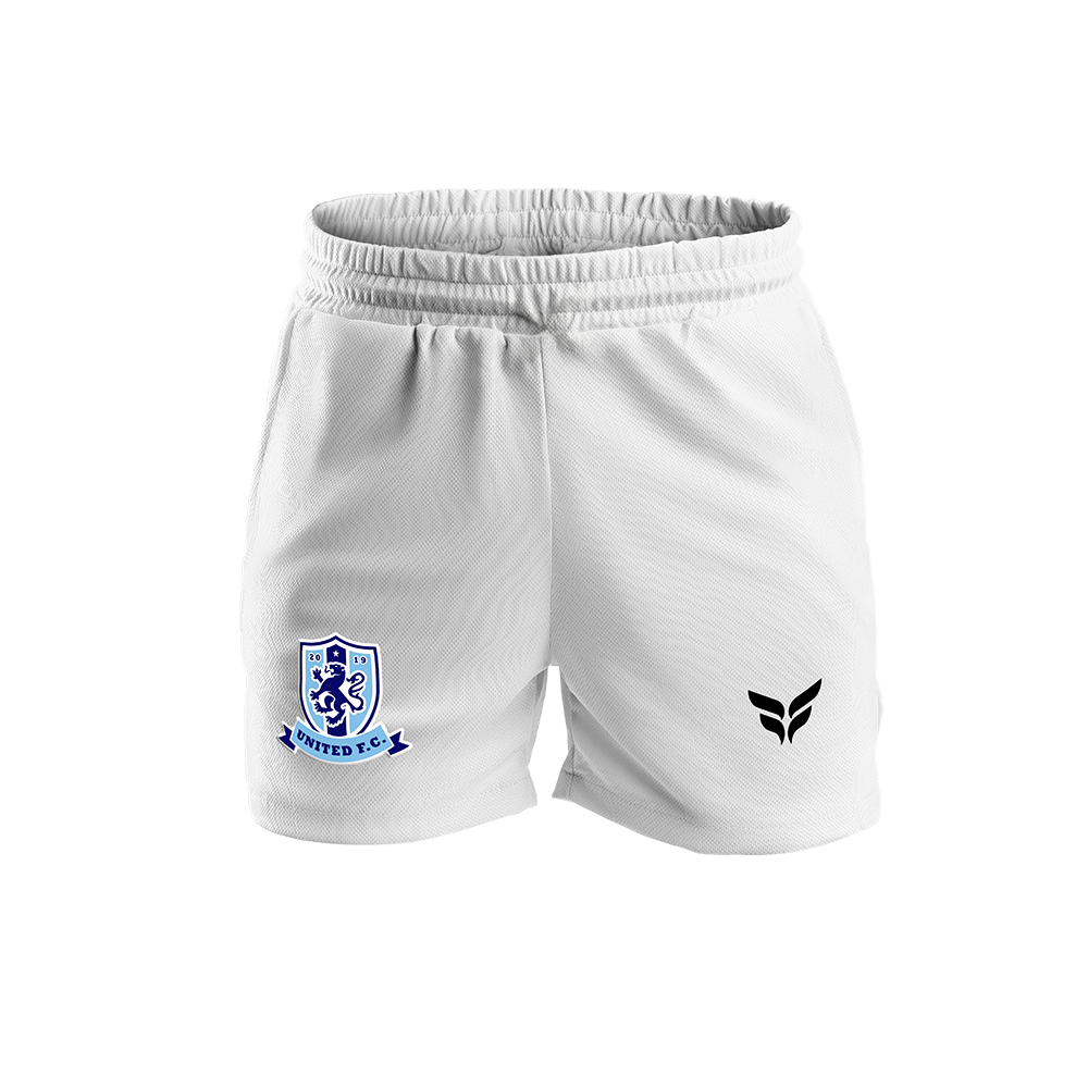 UNITED FC SHORTS W/ZIPPERED POCKETS (WHITE)