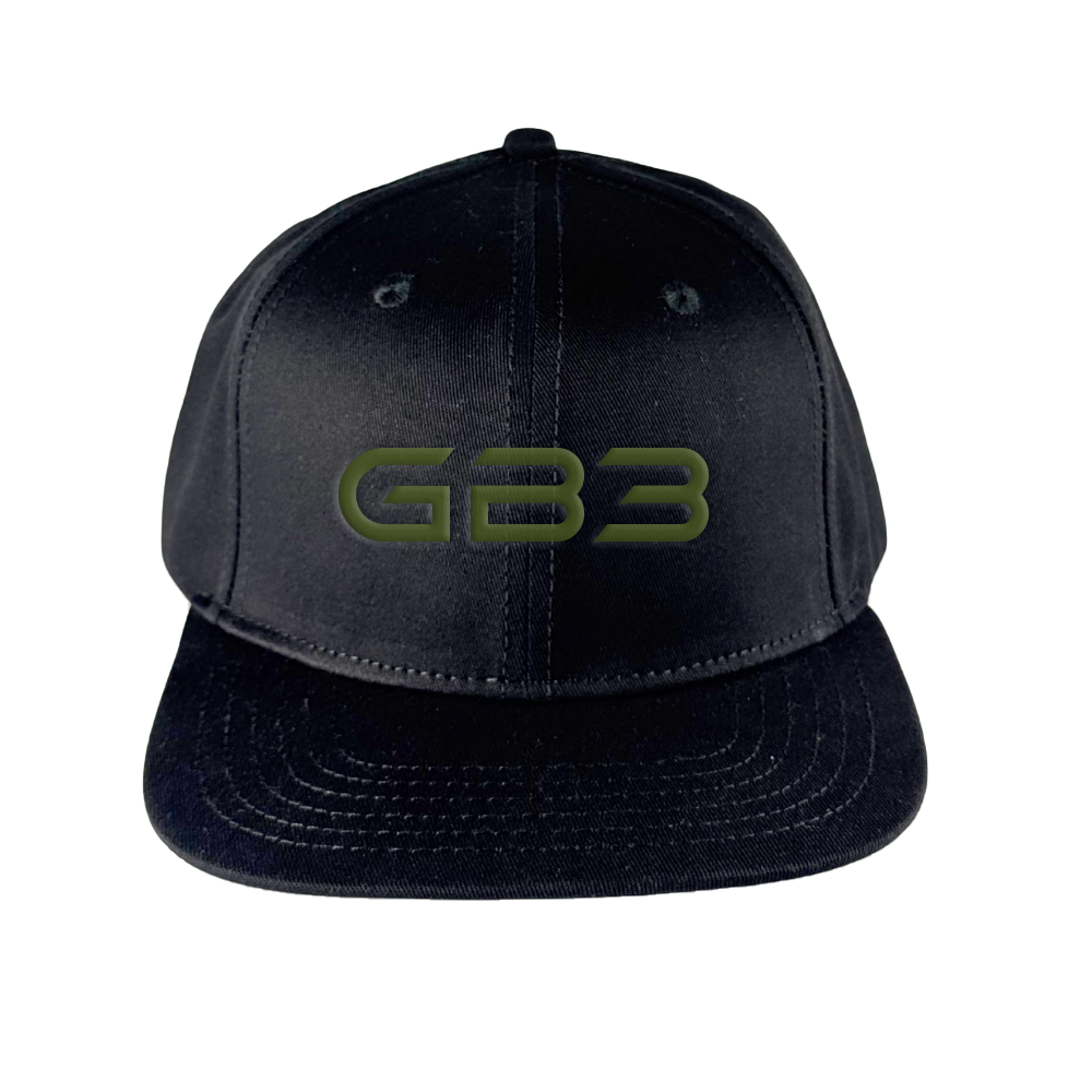 GB3 FLAT BRIM SNAPBACK HAT (BLACK)