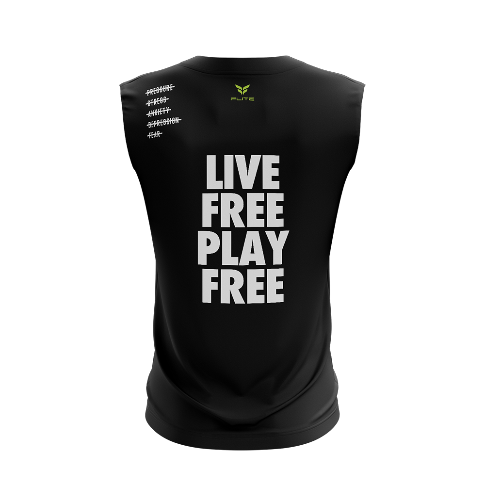 SOCCCER DAVE "LIVE FREE PLAY FREE" TRAINING TOP NS (BLACK)
