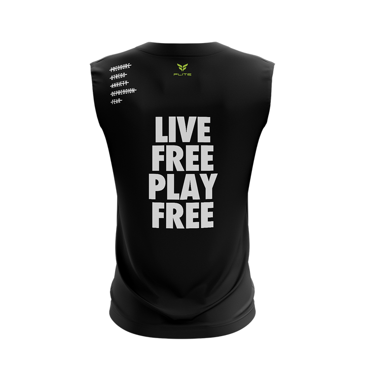 SOCCCER DAVE "LIVE FREE PLAY FREE" TRAINING TOP NS (BLACK)