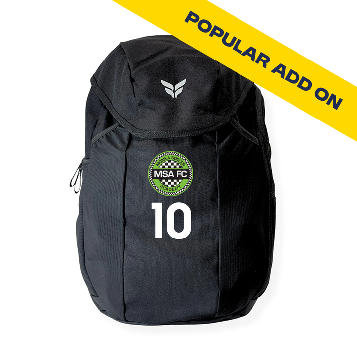 MSA FC TEAM BACKPACK WITH PLAYER NUMBER (BLACK)