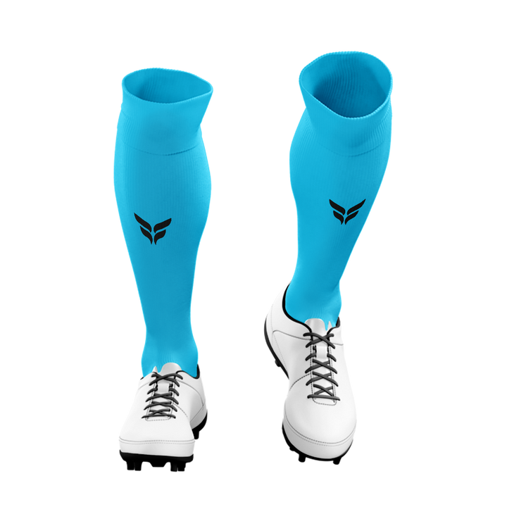 IN10SITY KEEPER SOCKS (NEON BLUE BLACK WINGS)