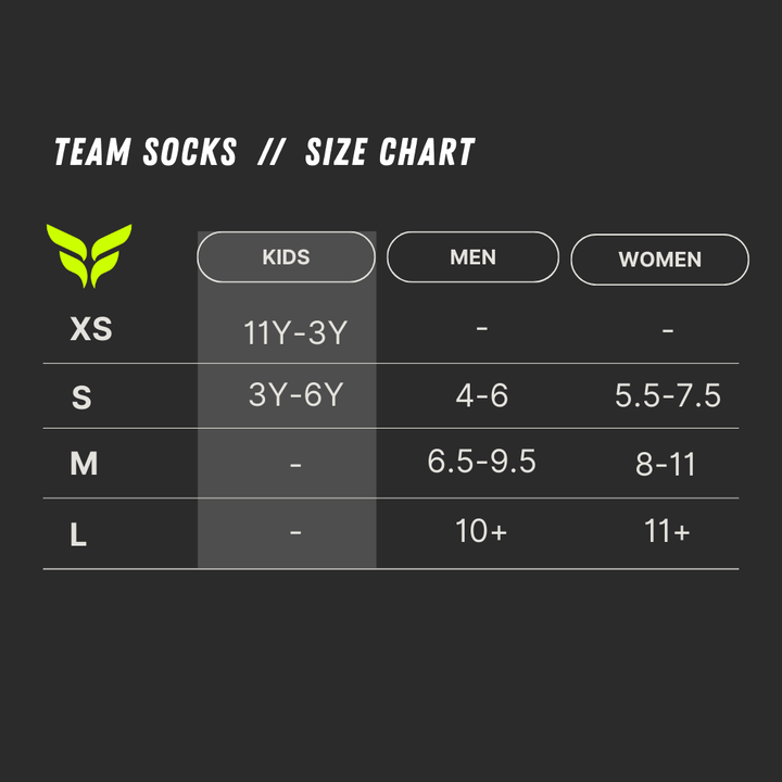 TEAM SOCKS (WHITE SOCKS BLACK WINGS)