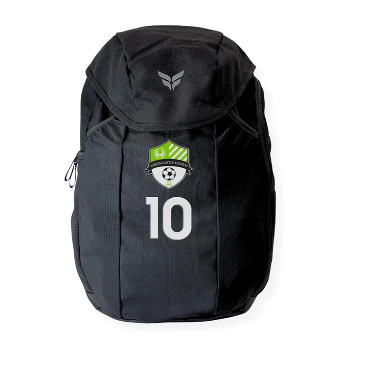 GREENCASTLE UNITED SC TEAM BACKPACK WITH PLAYER NUMBER (BLACK)