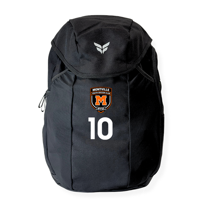 MONTVILLE YOUTH SC TEAM BACKPACK WITH PLAYER NUMBER (BLACK)