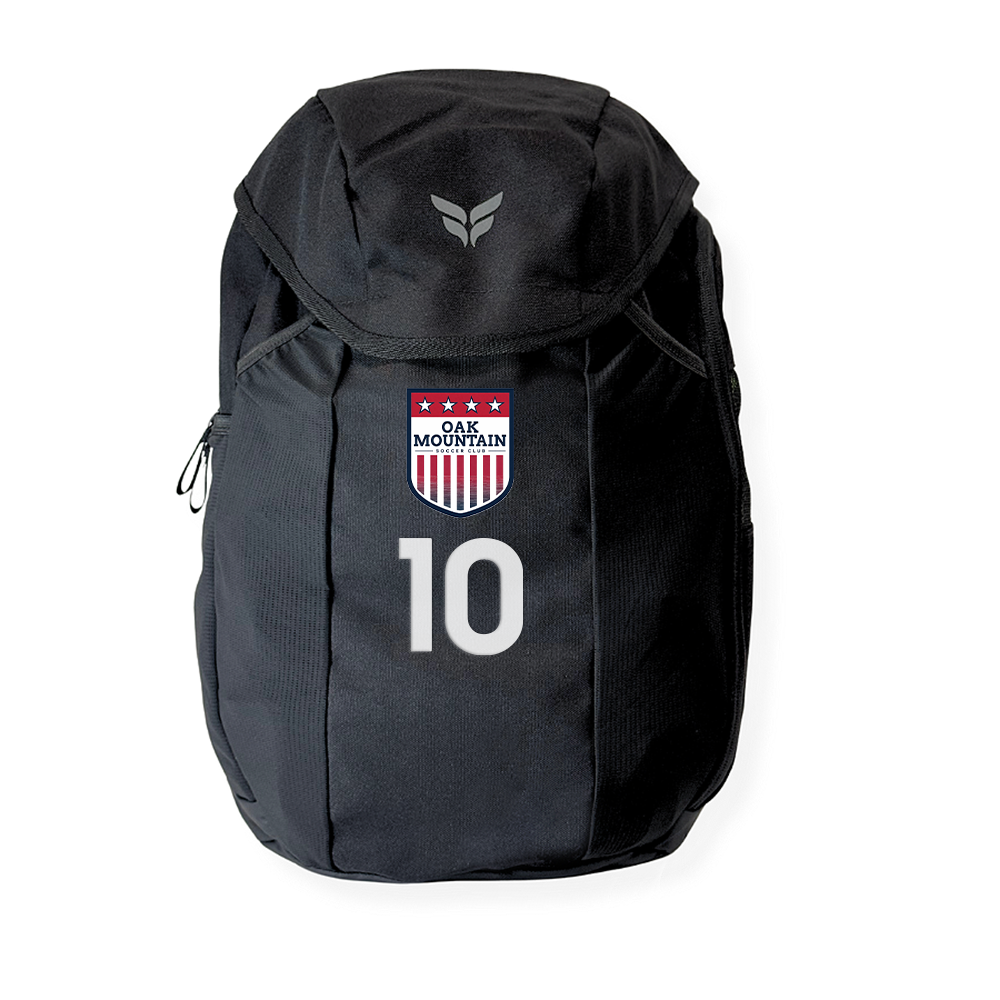 OAK MOUNTAIN SC TEAM BACKPACK WITH PLAYER NUMBER (BLACK)