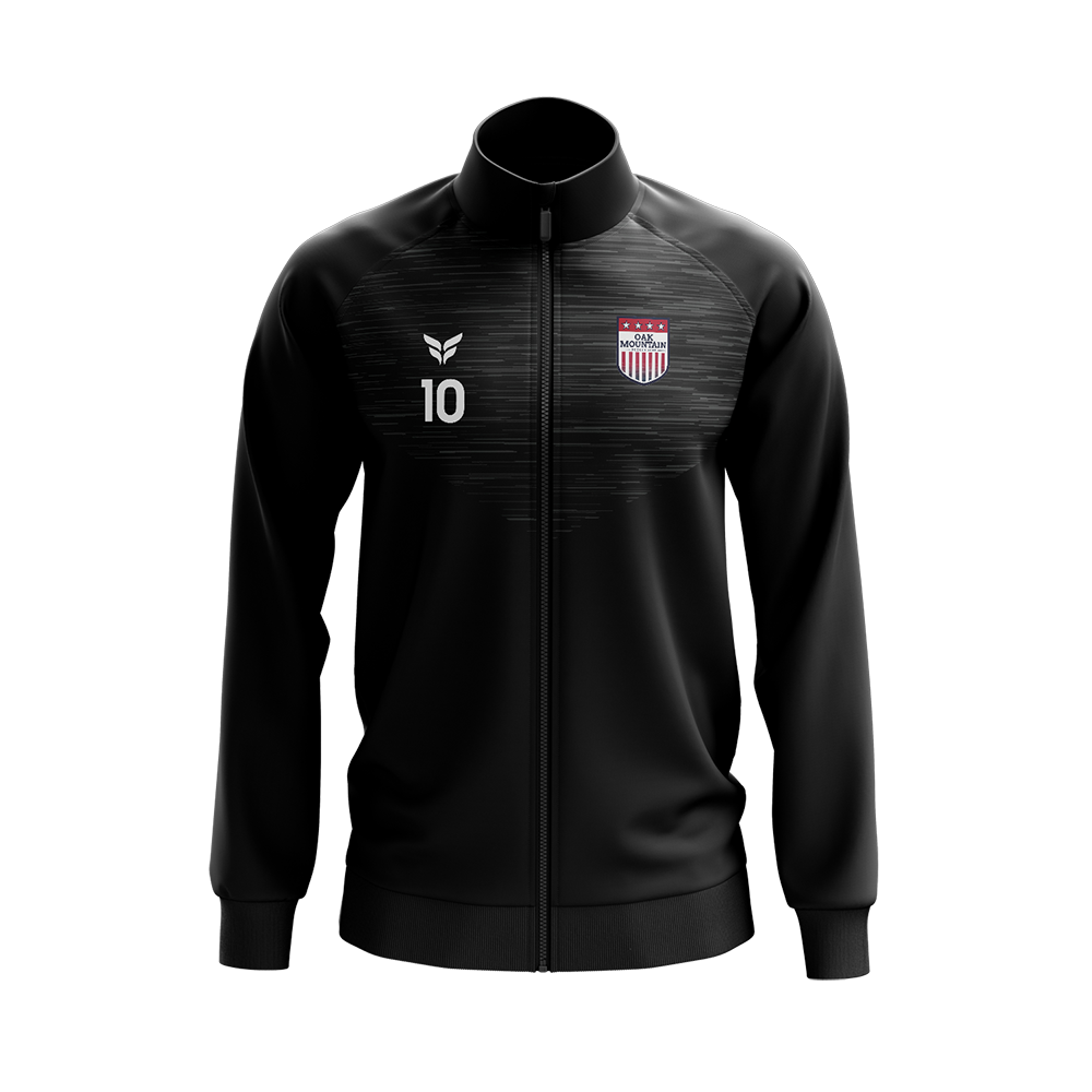OAK MOUNTAIN SC WARM-UP JACKET WITH PLAYER NUMBER (BLACK)