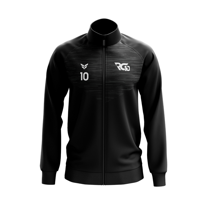 RG10 YOUTH WARM-UP JACKET WITH PLAYER NUMBER (BLACK)