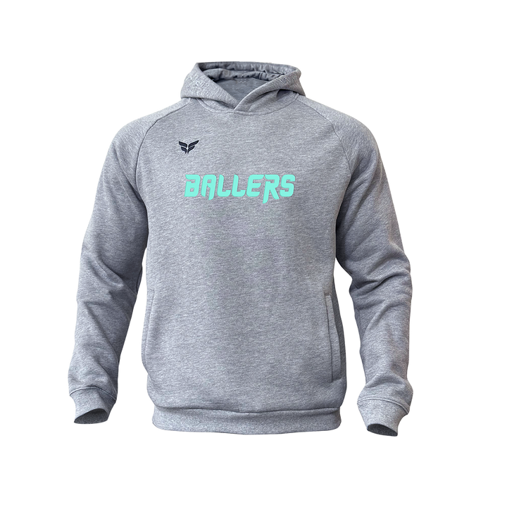 BALLER ELITE SCRIPT COTTON-BLEND HOODIE (GREY)