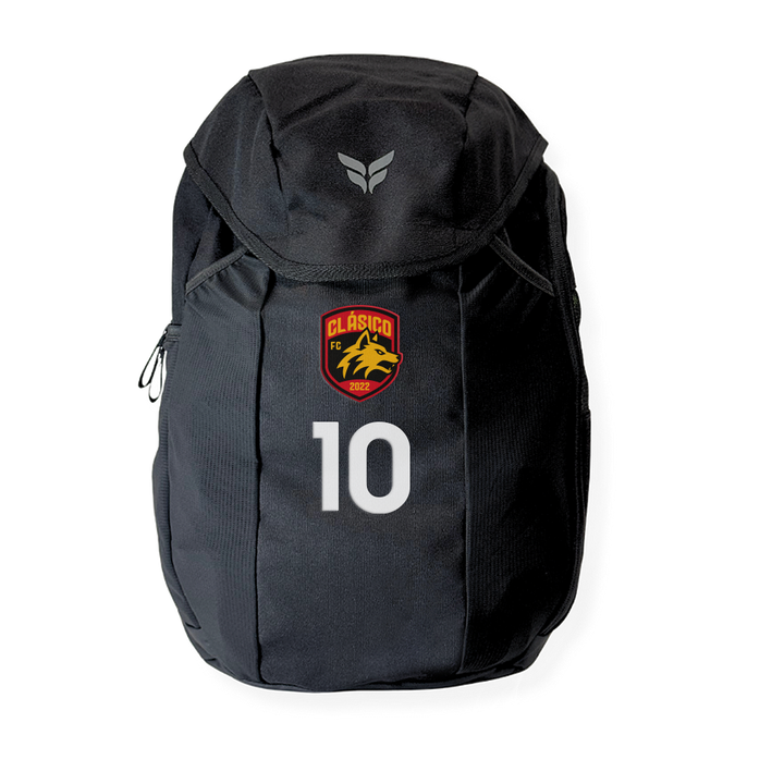 CLASICO FC TEAM BACKPACK WITH PLAYER NUMBER (BLACK)