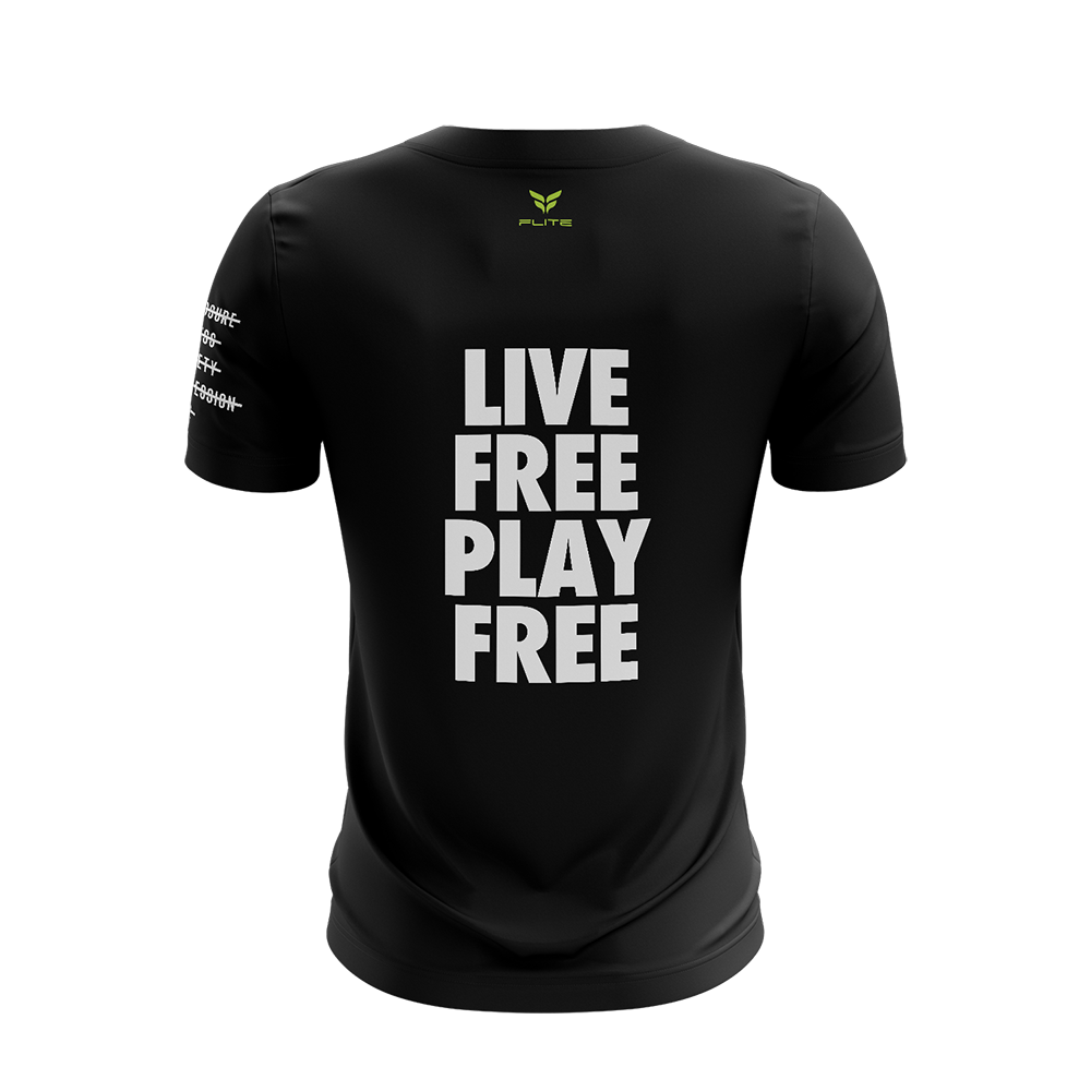SOCCCER DAVE "LIVE FREE PLAY FREE" TRAINING TOP SS (BLACK)