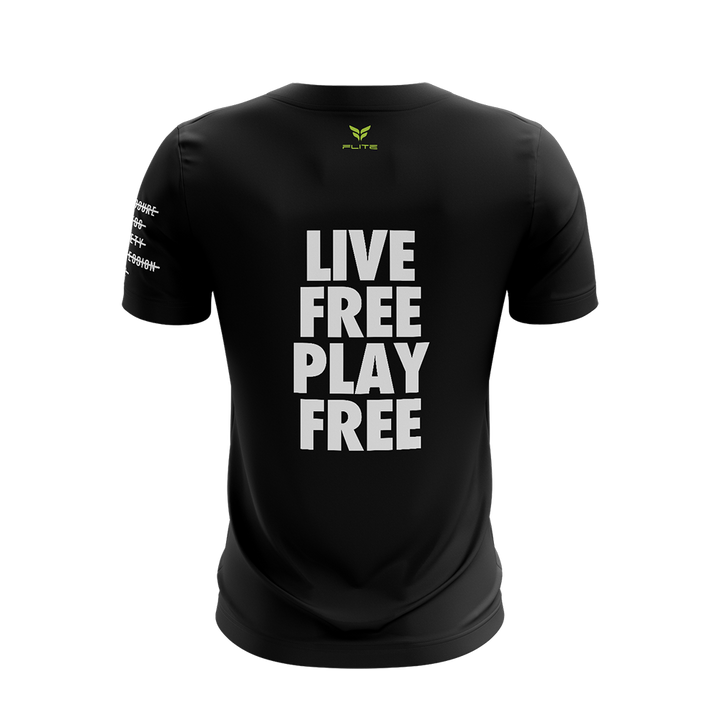 SOCCCER DAVE "LIVE FREE PLAY FREE" TRAINING TOP SS (BLACK)