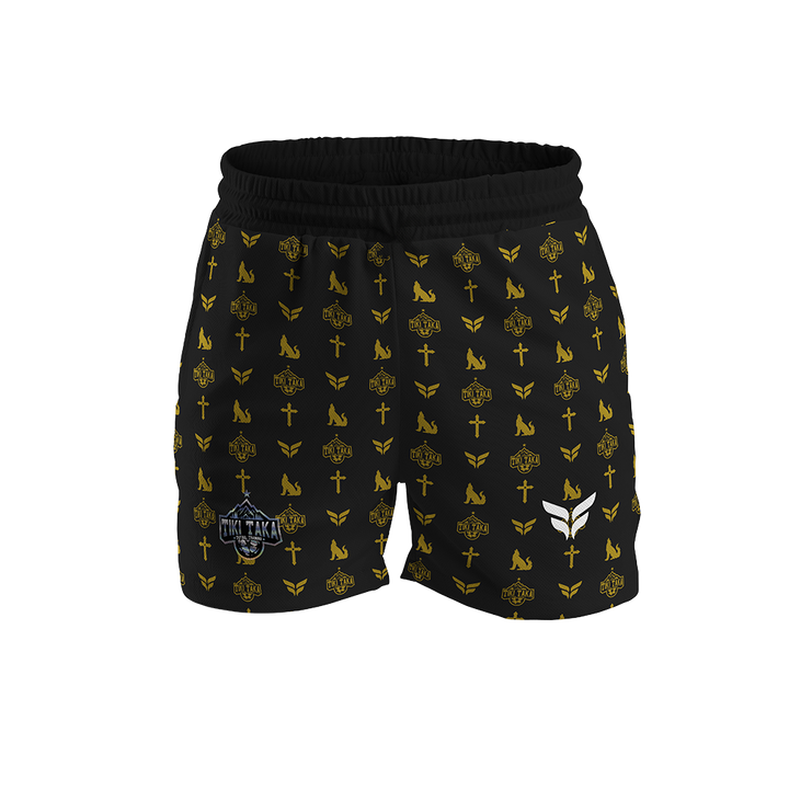 TIKI TAKA SHORTS W/ZIPPERED POCKETS (BLACK GOLD)
