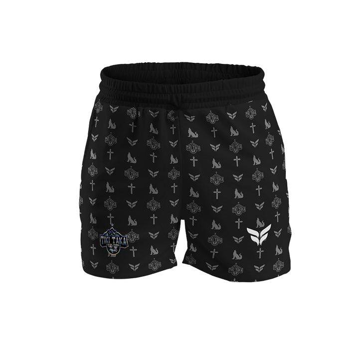 TIKI TAKA SHORTS W/ZIPPERED POCKETS (BLACK GRAY)