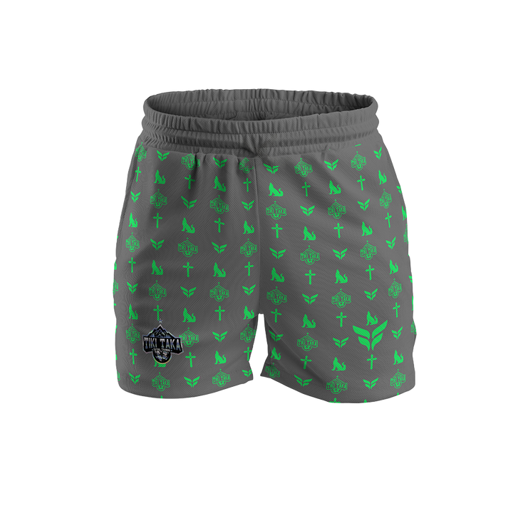 TIKI TAKA SHORTS W/ZIPPERED POCKETS (GREY GREEN)