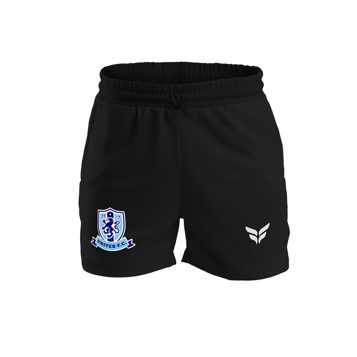 UNITED FC SHORTS W/ZIPPERED POCKETS (BLACK)