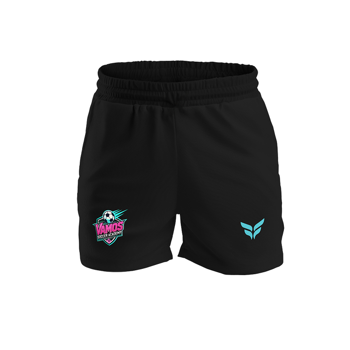 VAMOS SOCCER ACADEMY SHORTS W/ZIPPERED POCKETS (BLACK)