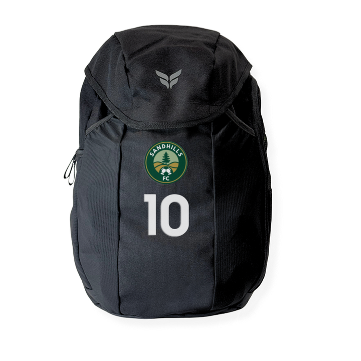 SANDHILLS FC TEAM BACKPACK WITH PLAYER NUMBER (BLACK)