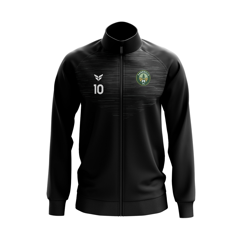 SANDHILLS FC WARM-UP JACKET WITH PLAYER NUMBER (BLACK)