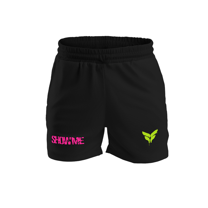 SHOWME FUTSAL SHORTS W/ZIPPERED POCKETS (BLACK)
