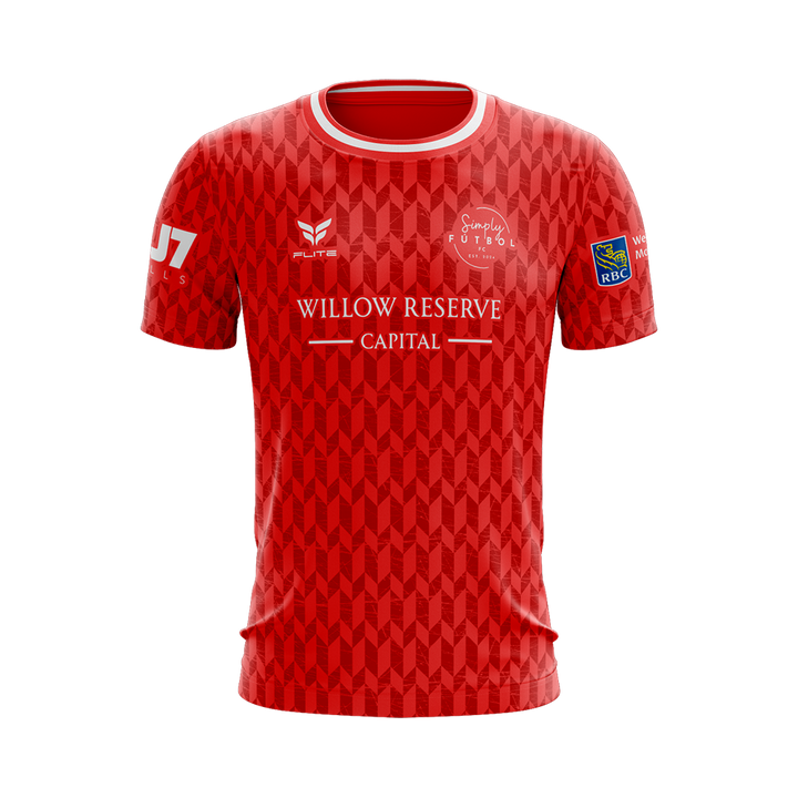 SIMPLY FUTBOL 2026 TST WOMENS HOME JERSEY SS (RED)