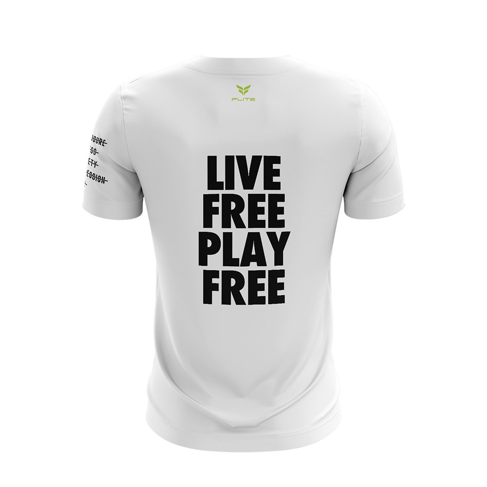 SOCCCER DAVE "LIVE FREE PLAY FREE" TRAINING TOP SS (WHITE)