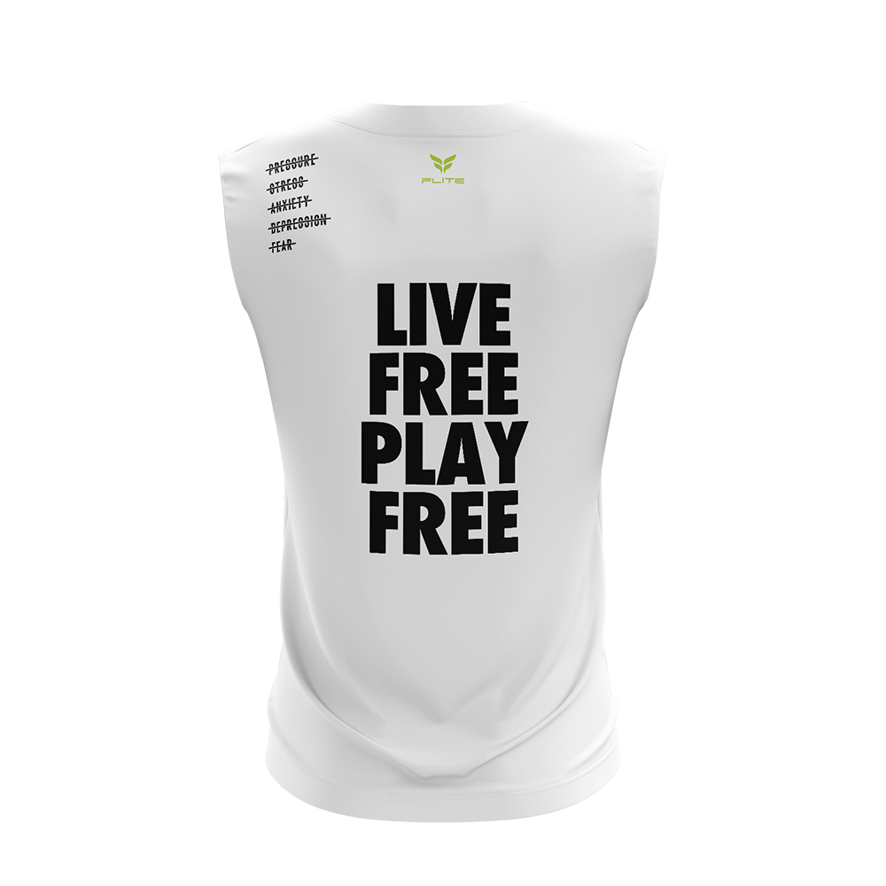SOCCCER DAVE "LIVE FREE PLAY FREE" TRAINING TOP NS (WHITE)