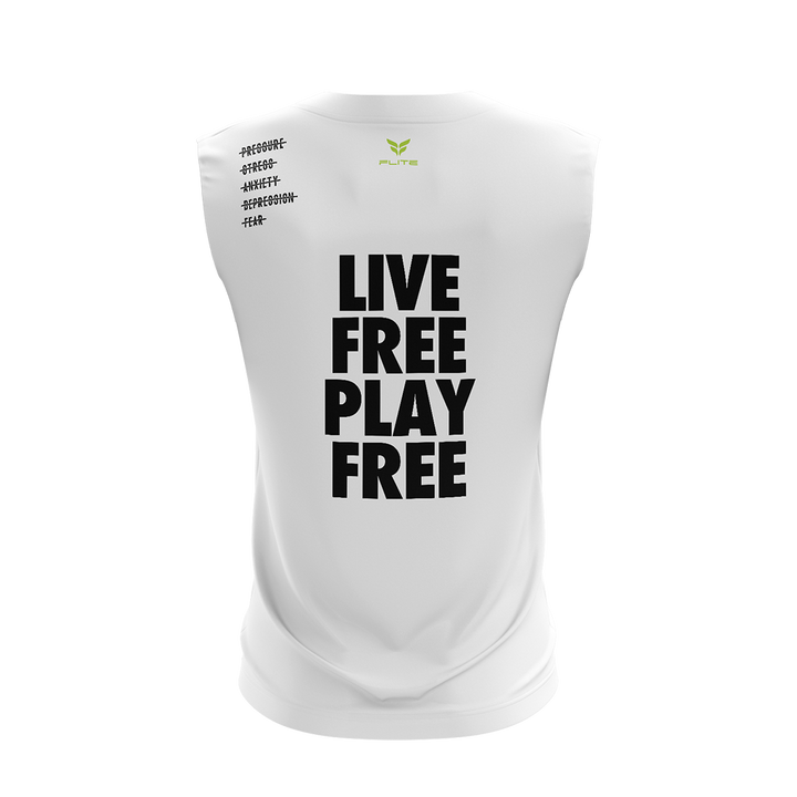 SOCCCER DAVE "LIVE FREE PLAY FREE" TRAINING TOP NS (WHITE)