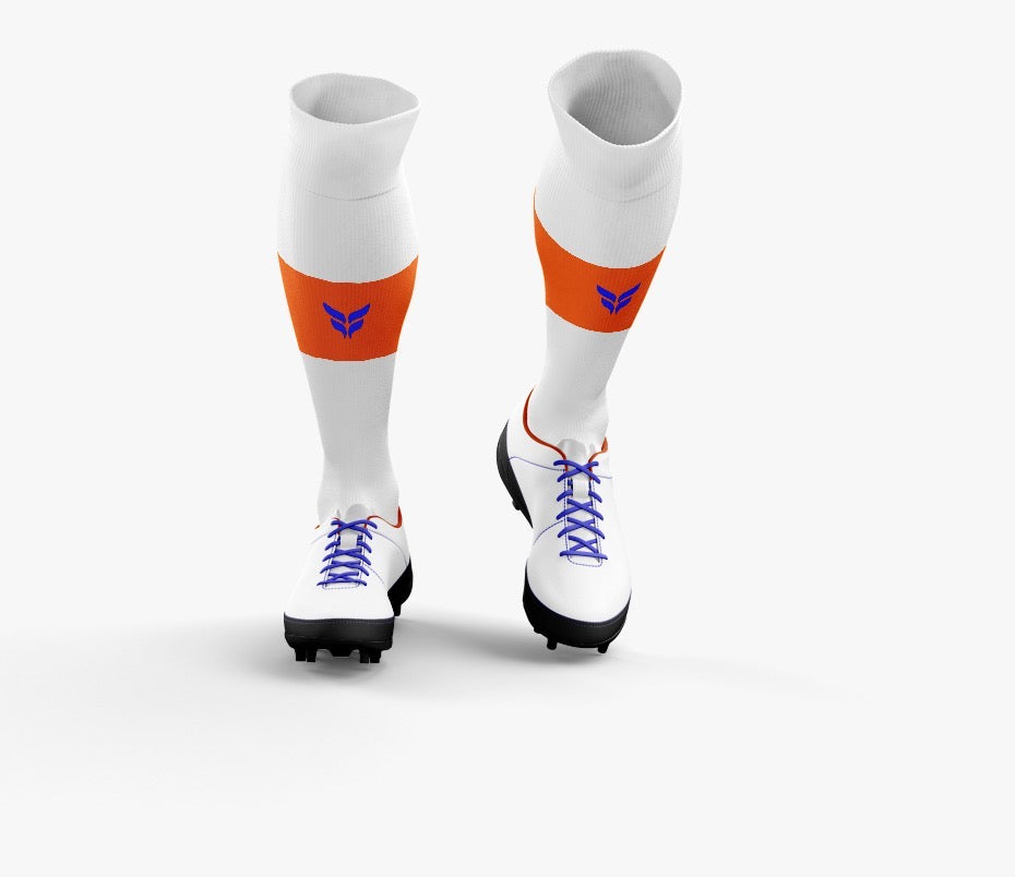 DYNAMO EL CENTRO TEAM SOCKS (WHITE SOCKS ORANGE STRIPE)