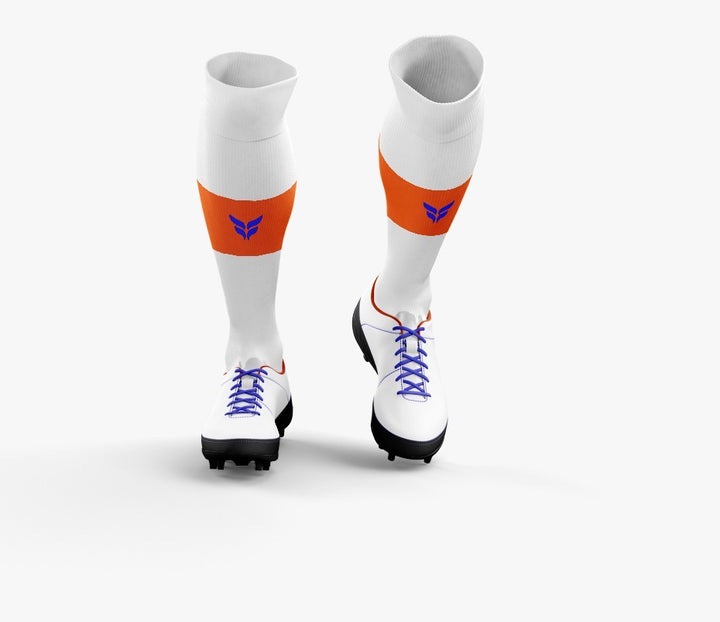DYNAMO EL CENTRO TEAM SOCKS (WHITE SOCKS ORANGE STRIPE)