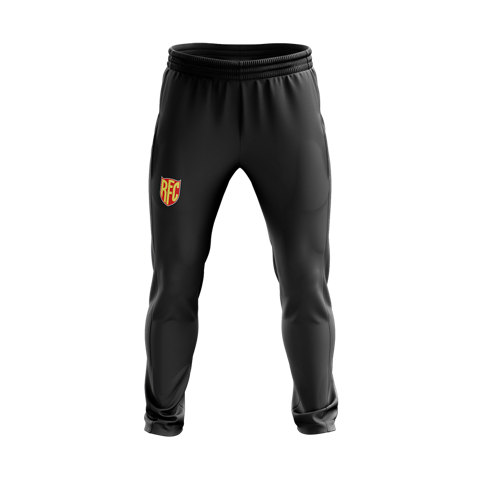 RED FLAMES WARM-UP PANTS (BLACK)